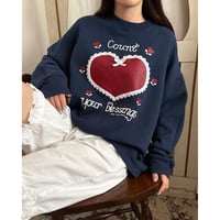 Vintage heart design sweat
