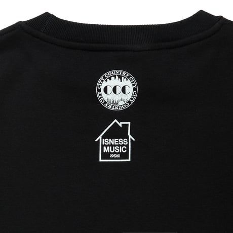 ISNESS MUSIC x CITY COUNTRY CITY_CREW NECK SWEATSHIRT_HOUSE_BLACK