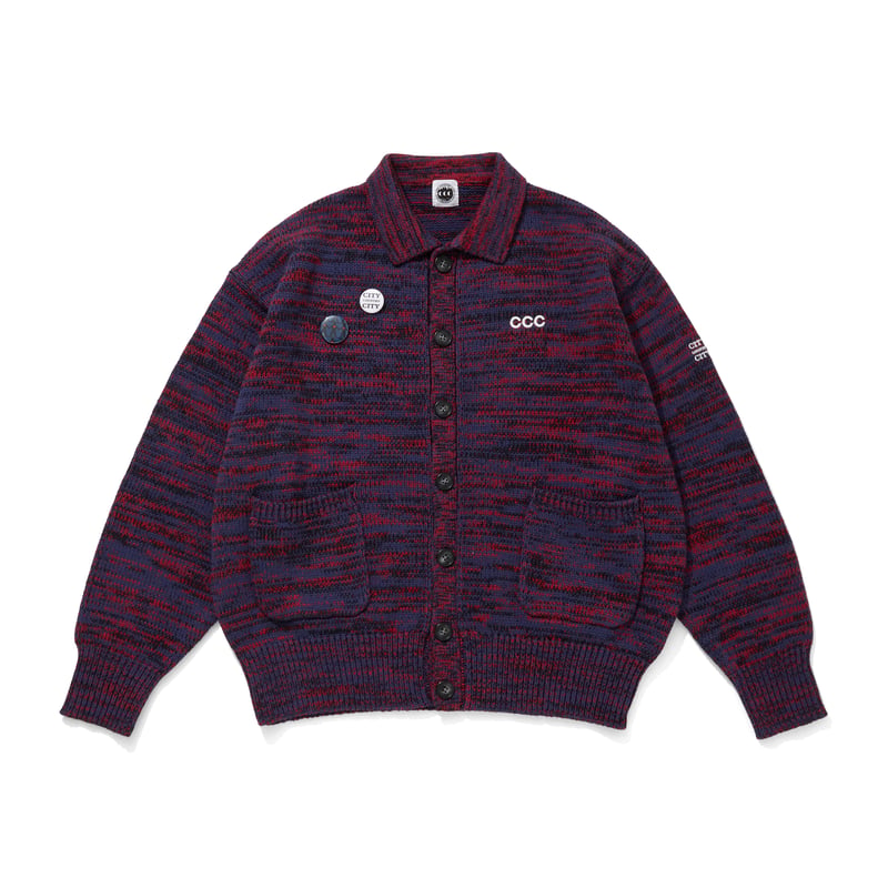 cpcompany ハウンドトゥース　カーディガン MIX KNIT CATDIGAN WITH BADGE_JAZZ | CITY COUNTR