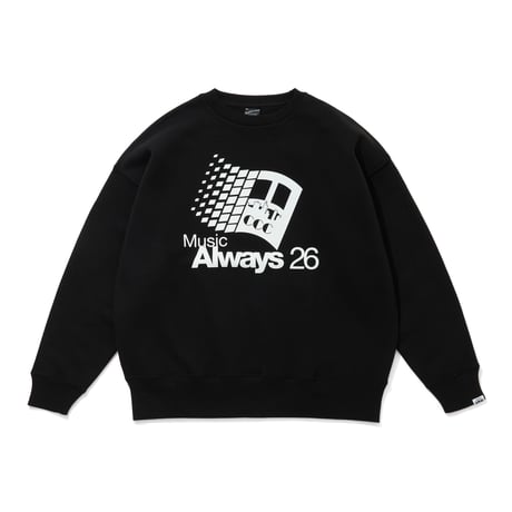 ISNESS MUSIC x CITY COUNTRY CITY_CREW NECK SWEATSHIRT_MUSIC ALWAYS 26_BLACK
