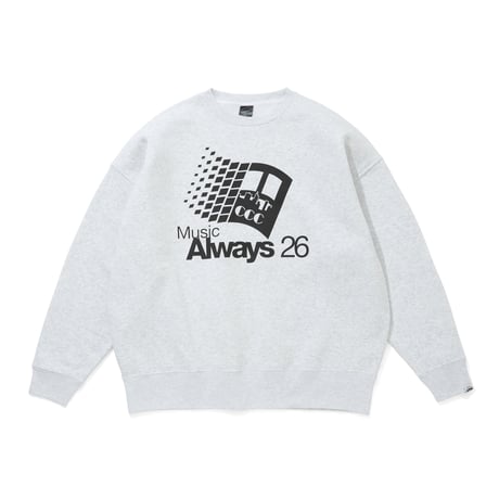 ISNESS MUSIC x CITY COUNTRY CITY_CREW NECK SWEATSHIRT_MUSIC ALWAYS 26_AH GRAY