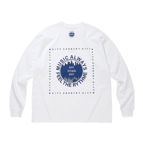 EMBROIDERY LOGO　COTTON L/S T-SHIRT_CCC_WHITE