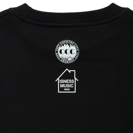 ISNESS MUSIC x CITY COUNTRY CITY_CREW NECK SWEATSHIRT_MUSIC ALWAYS 26_BLACK