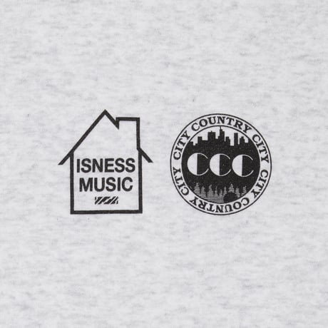 ISNESS MUSIC x CITY COUNTRY CITY _ZIP UP HOODIE_AH GRAY