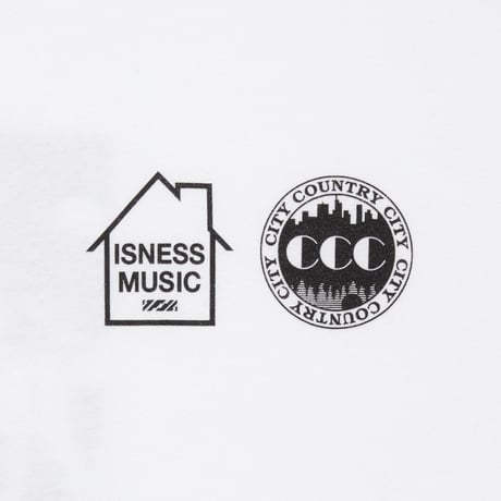 ISNESS MUSIC  x CITY COUNTRY CITY _L/S T-SHIRT_WHITE