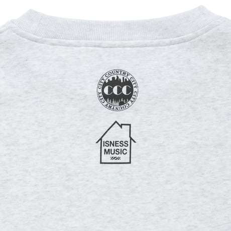 ISNESS MUSIC x CITY COUNTRY CITY_CREW NECK SWEATSHIRT_MUSIC ALWAYS 26_AH GRAY