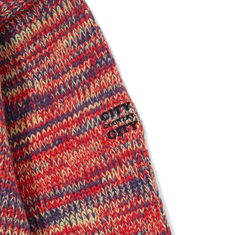 MIX KNIT CATDIGAN WITH BADGE__HOUSE