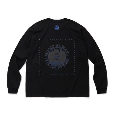 EMBROIDERY LOGO　COTTON L/S T-SHIRT_CCC_BLACK