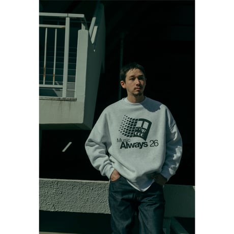ISNESS MUSIC x CITY COUNTRY CITY_CREW NECK SWEATSHIRT_MUSIC ALWAYS 26_BLACK