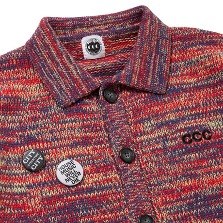 MIX KNIT CATDIGAN WITH BADGE__HOUSE