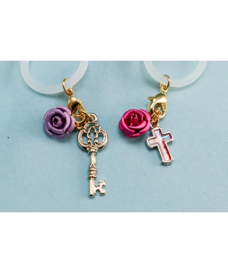 【Hiina Rose】／パウアシェルクロス&キー・チャーム アンブレラマーカーセット（ピンク）【期間限定・ご予約特典あり!!】