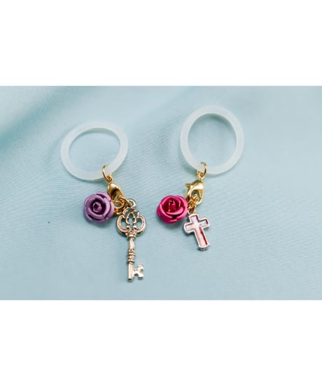 【Hiina Rose】／パウアシェルクロス&キー・チャーム アンブレラマーカーセット（ピンク）【期間限定・ご予約特典あり!!】