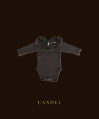 【予約販売商品】UANDEL- Mellow Collared Romper (Charcoal)