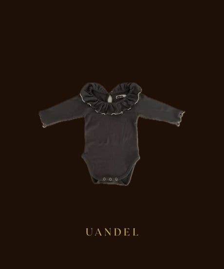 【予約販売商品】UANDEL- Mellow Collared Romper (Charcoal)