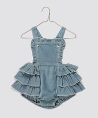 Little Cotton Clothes - Velvet Dhalia romper in Eggshell
