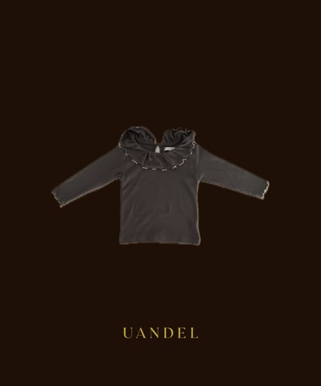 【予約販売商品】UANDEL - Mellow Collared Top(Charcoal)