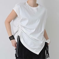 コットンサイドシャーリングクールネックカットソー