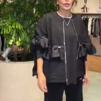 ビッグワッフルフリルブルゾン