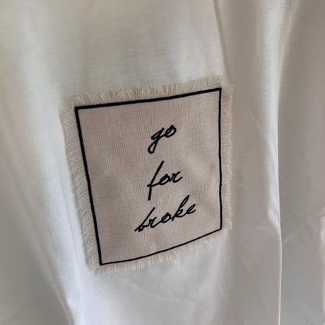 麻見えボックス刺繍Tシャツ