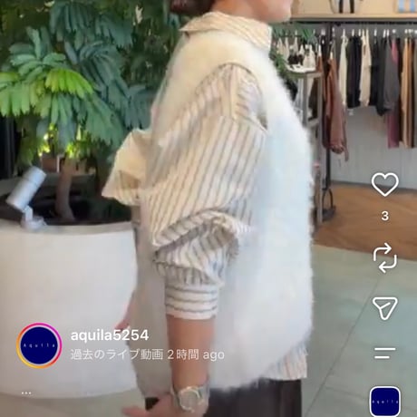 バックリボンストライプブラウス