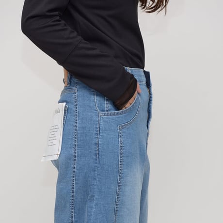 サイド切替カーブデニムパンツ