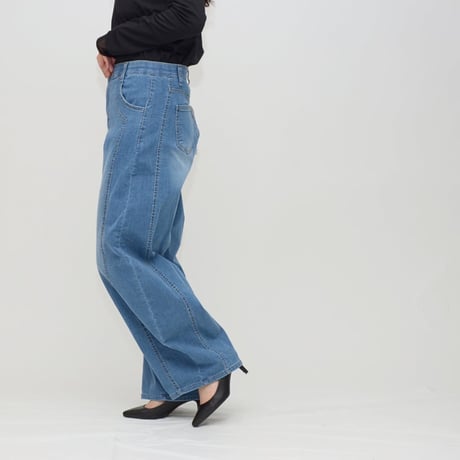 サイド切替カーブデニムパンツ
