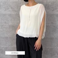スリットスリーブシフォンブラウス