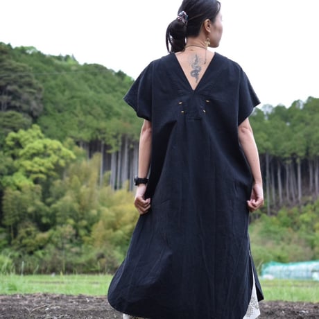 カフタン風刺繍ワンピース-アップサイクル古着-