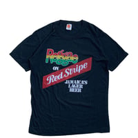 " RED STRIPE " S/S TEE BLACK