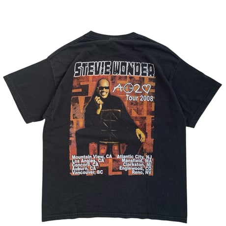 " STEVIE WONDER " S/S TEE BLACK