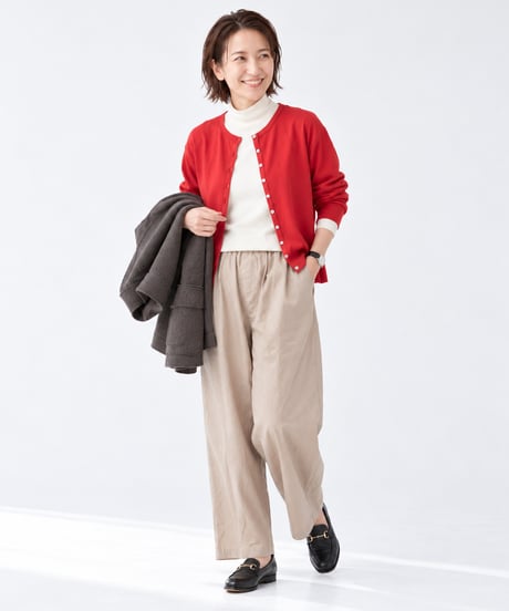 〈MARUTA〉 'コットンタイプライターセミワイドパンツ'