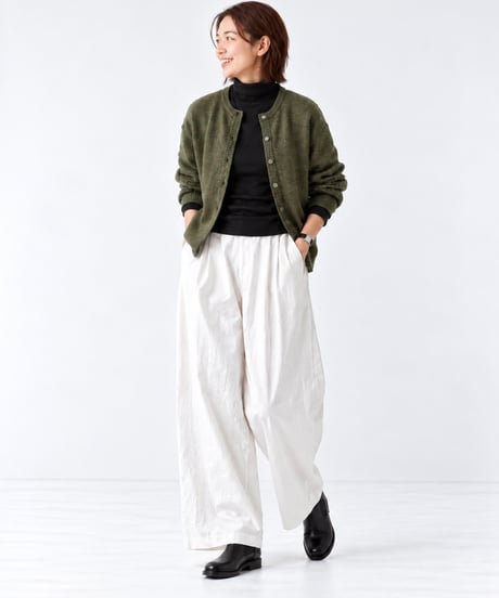 〈MARUTA〉 'コットンタイプライターセミワイドパンツ'
