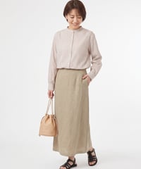 〈MARUTA〉 '100/2コットンストライプバンドカラーシャツ'