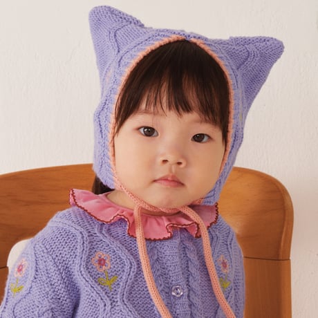 hello Simone   Michy baby hat cable knit Light blue