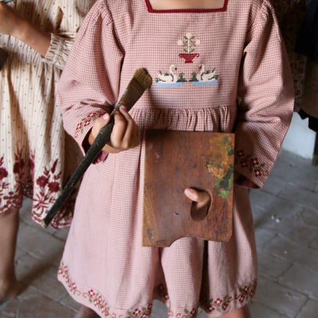 Bonjour  Embroidered dress Nude check