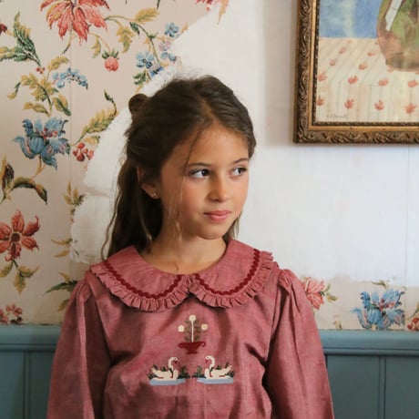 Bonjour  Blouse Red chambray