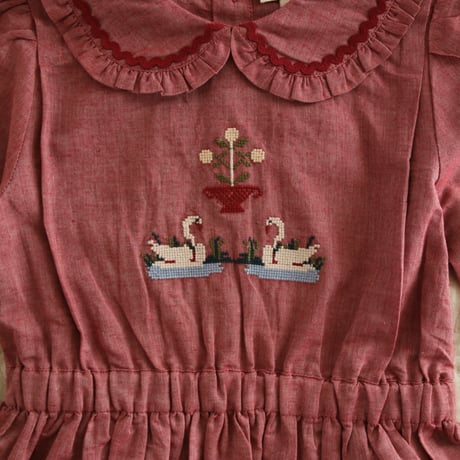 Bonjour  Blouse Red chambray