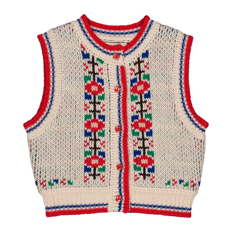 hello Simone  Polly vest Flower Ecru