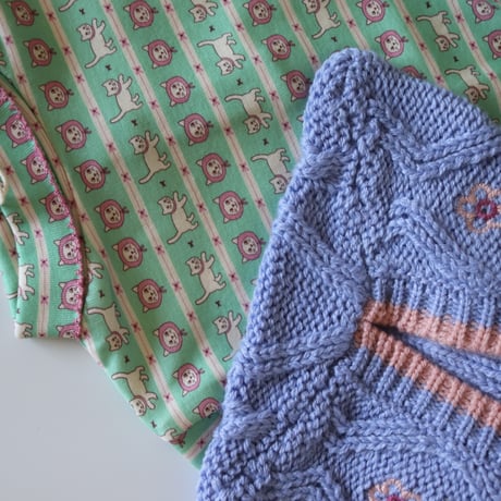 hello Simone   Michy baby hat cable knit Light blue