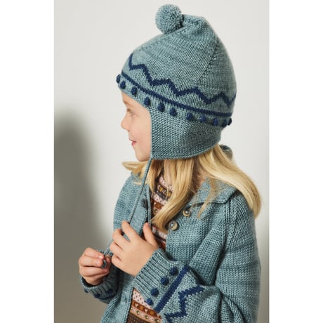 Misha&Puff  ZIG ZAG POINTY PEAK HAT (SLATE)
