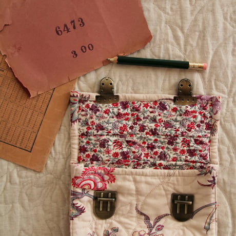 Bonjour  Quilted school pencil case Vence print organic lt canvas