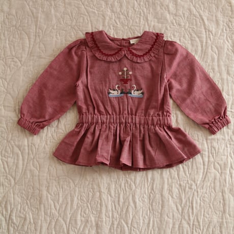 Bonjour  Blouse Red chambray
