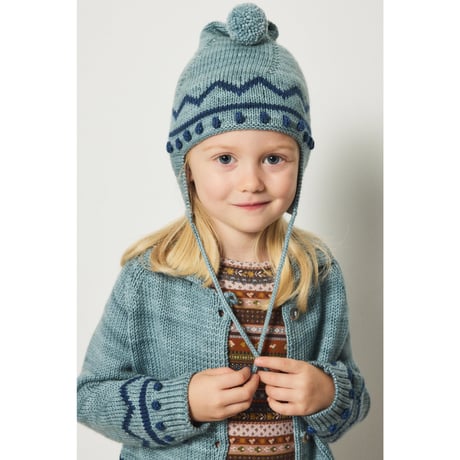 Misha&Puff  ZIG ZAG POINTY PEAK HAT (SLATE)