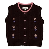 hello Simone  Polly vest cable knit Chocolate