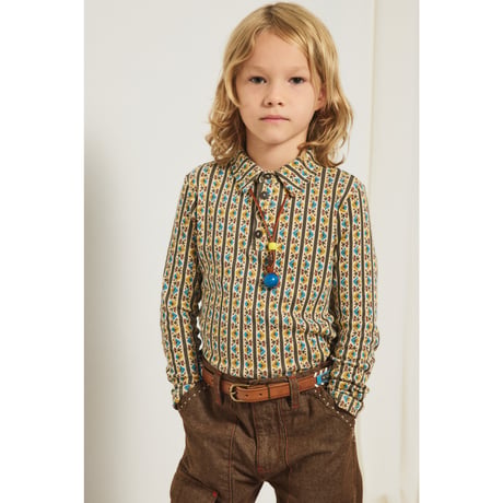 Misha&Puff  LONG SLEEVE POLO (ALABASTER GALLUP)