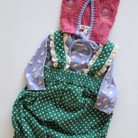 hello Simone   Balloon overall Mint Dots