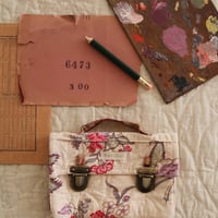 Bonjour  Quilted school pencil case Vence print organic lt canvas