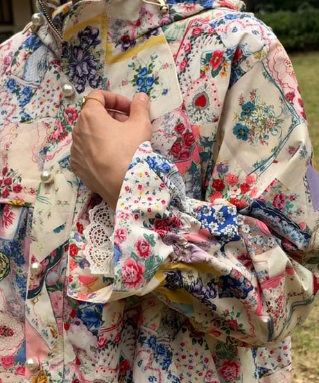 【M】textile blouson・handkerchief