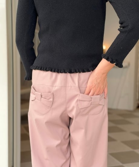 【M】back ribbon pants
