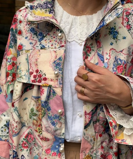 【M】textile blouson・handkerchief